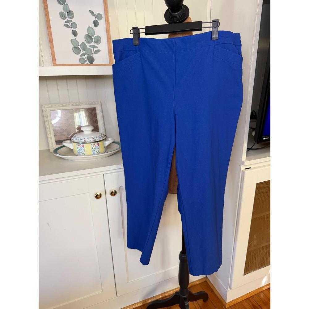 Tribal Audree Royal Blue Pull On Ankle Pants Size 16 3277O-803G Stretch Slim